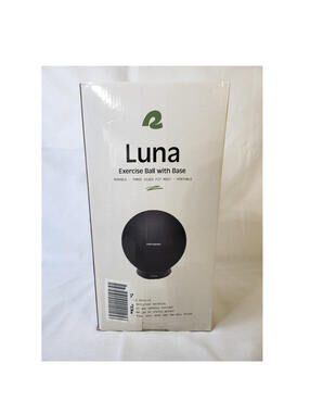 Retrospec Luna Exercise Ball with Base & Pump, Black, 65cm, 5-Piece Set